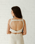 Sleeveless Adjustable Blouse - Beige - MOR Collections