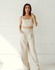 Sleeveless Adjustable Blouse - Beige - MOR Collections