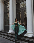 Sleeveless Adjustable Blouse - Emerald - MOR Collections