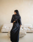 Black Satin Drape Skirt & Kiara Top Set