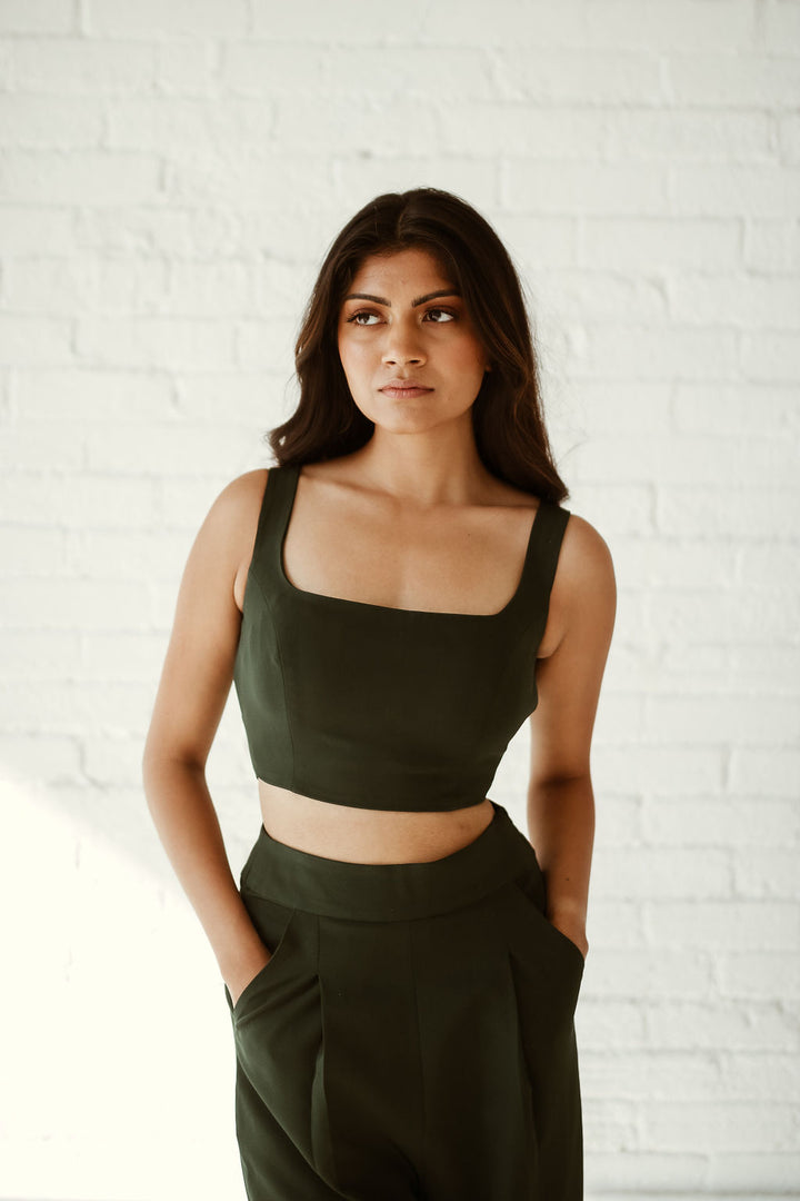 Sleeveless Adjustable Blouse - Emerald - MOR Collections