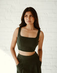 Sleeveless Adjustable Blouse - Emerald - MOR Collections