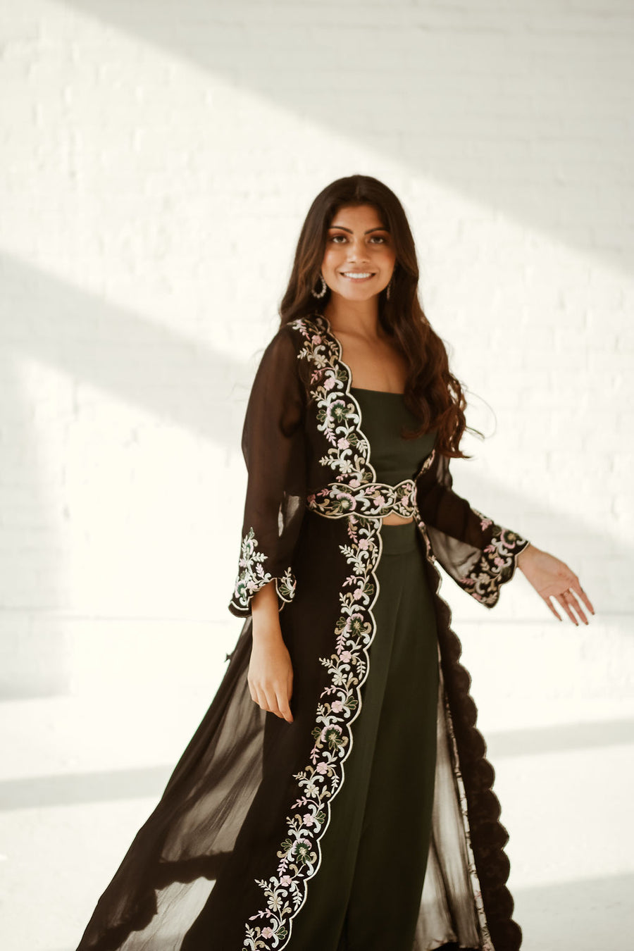 Pocketed High-Rise Wide Leg Trouser - Emerald - MOR Collections